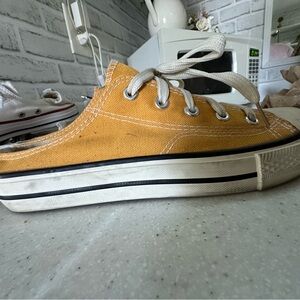 Yellow Canvas Sneakers with White Laces